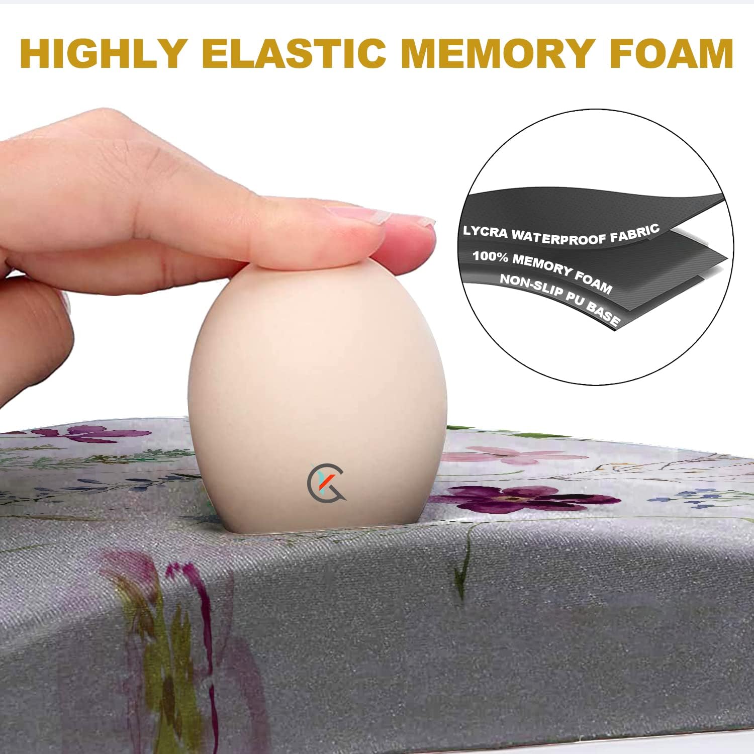 KUOSGM Ergonomic Mouse Pad Wrist Support 13 x 8 Inch,Black Design Memory Foam Mousepad with Wrist Rest Pain Relief & Non-Slip PU Base,Office PC Computer Mouse Pads for Wireless Mouse & Desk - Image 4